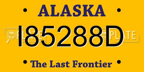 I85288D Alaska License Plate