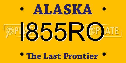 I855RO Alaska License Plate