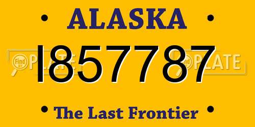 I857787 Alaska License Plate