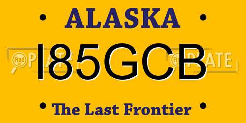 I85GCB Alaska License Plate