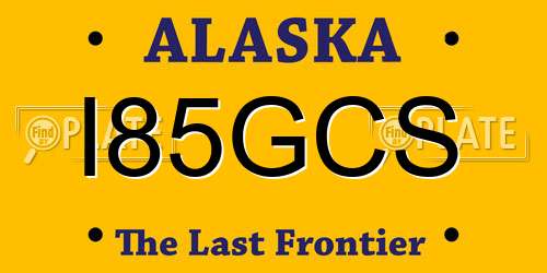 I85GCS Alaska License Plate