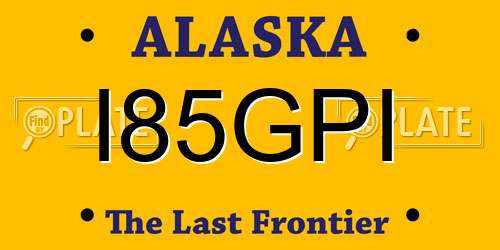I85GPI Alaska License Plate
