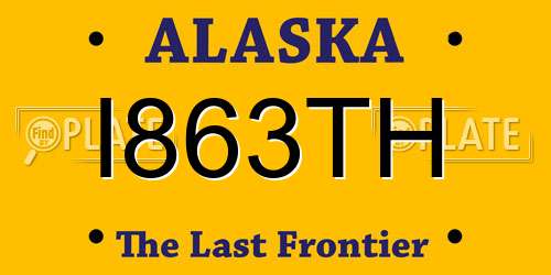 I863TH Alaska License Plate