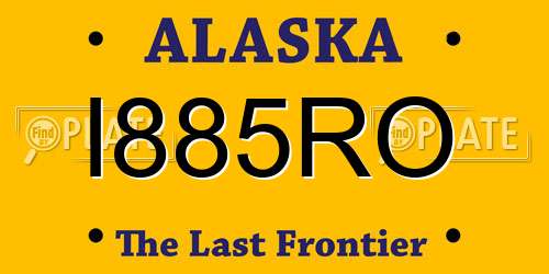 I885RO Alaska License Plate