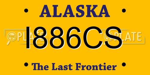 I886CS Alaska License Plate