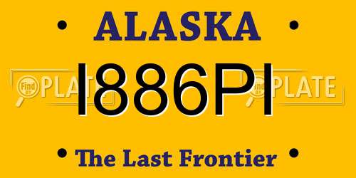 I886PI Alaska License Plate