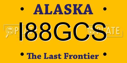 I88GCS Alaska License Plate