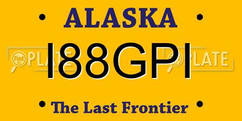 I88GPI Alaska License Plate