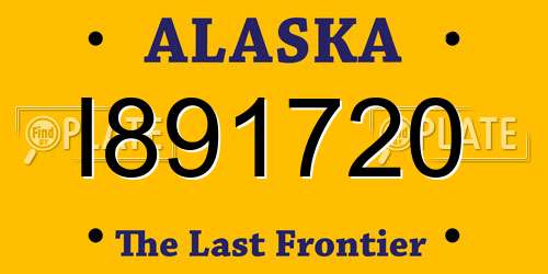 I891720 Alaska License Plate