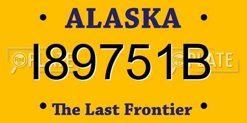 I89751B Alaska License Plate
