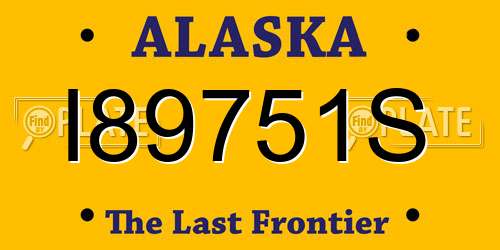 I89751S Alaska License Plate