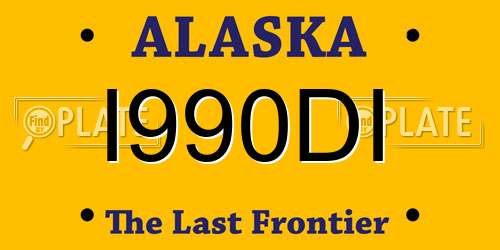I990DI Alaska License Plate