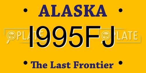 I995FJ Alaska License Plate