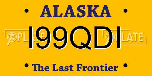 I99QDI Alaska License Plate