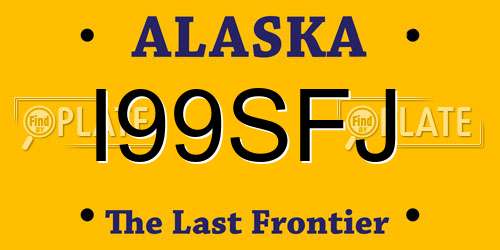 I99SFJ Alaska License Plate