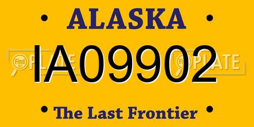 IA09902 Alaska License Plate