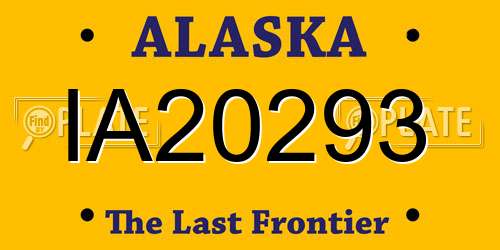 IA20293 Alaska License Plate