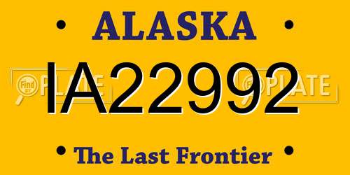 IA22992 Alaska License Plate