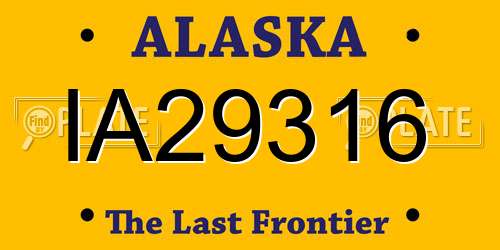 IA29316 Alaska License Plate