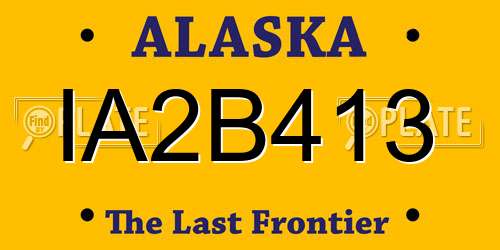 IA2B413 Alaska License Plate