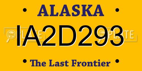 IA2D293 Alaska License Plate