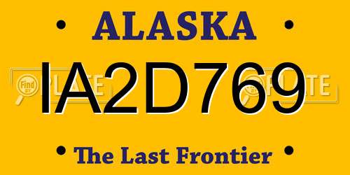 IA2D769 Alaska License Plate