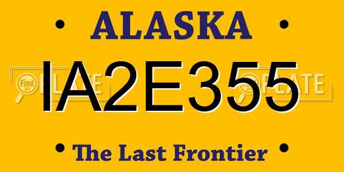 IA2E355 Alaska License Plate