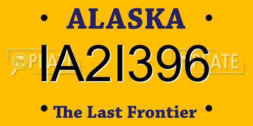 IA2I396 Alaska License Plate