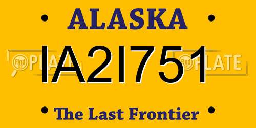 IA2I751 Alaska License Plate