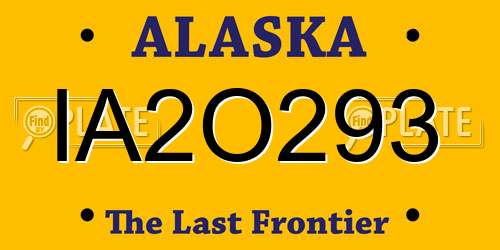 IA2O293 Alaska License Plate