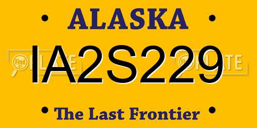 IA2S229 Alaska License Plate