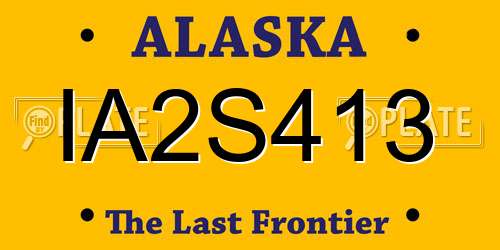 IA2S413 Alaska License Plate