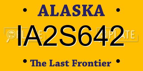 IA2S642 Alaska License Plate