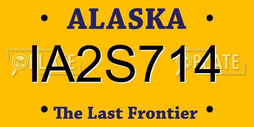 IA2S714 Alaska License Plate