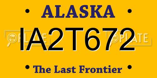 IA2T672 Alaska License Plate
