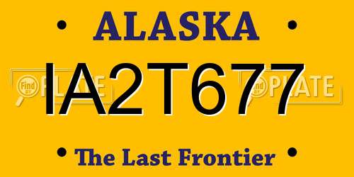 IA2T677 Alaska License Plate