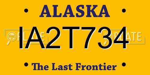 IA2T734 Alaska License Plate