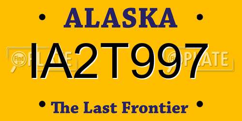 IA2T997 Alaska License Plate