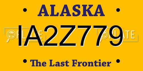 IA2Z779 Alaska License Plate