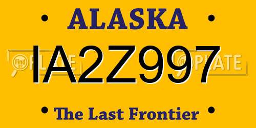 IA2Z997 Alaska License Plate