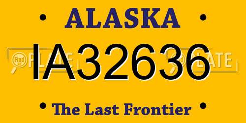 IA32636 Alaska License Plate