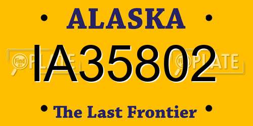 IA35802 Alaska License Plate