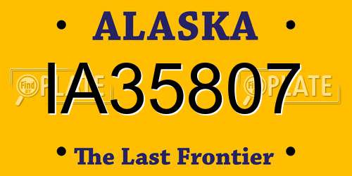 IA35807 Alaska License Plate