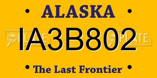 IA3B802 Alaska License Plate