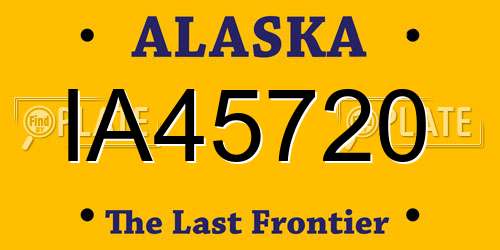 IA45720 Alaska License Plate