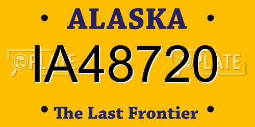 IA48720 Alaska License Plate