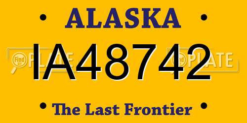 IA48742 Alaska License Plate