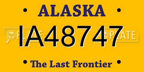IA48747 Alaska License Plate
