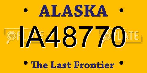 IA48770 Alaska License Plate