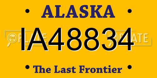 IA48834 Alaska License Plate